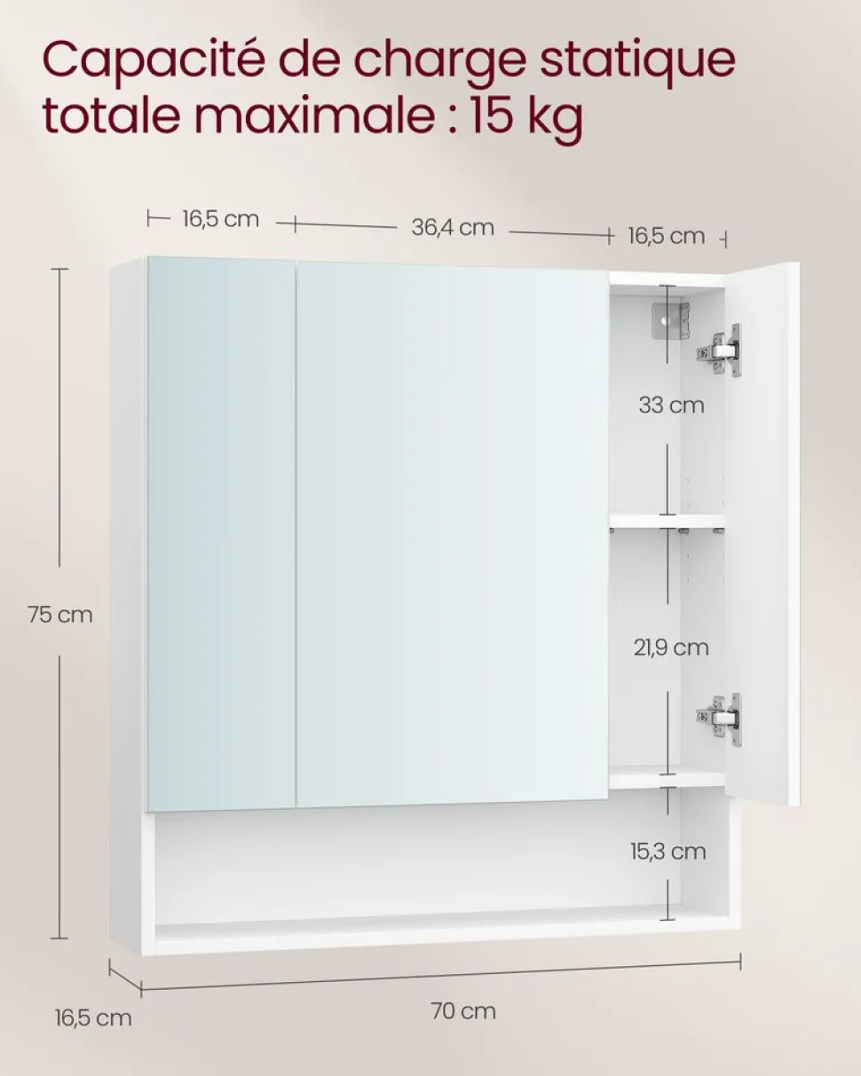 Best SONGMICS Miroir intégral 160 x 50 cm cadre en alliage d’aluminium noir d’encre