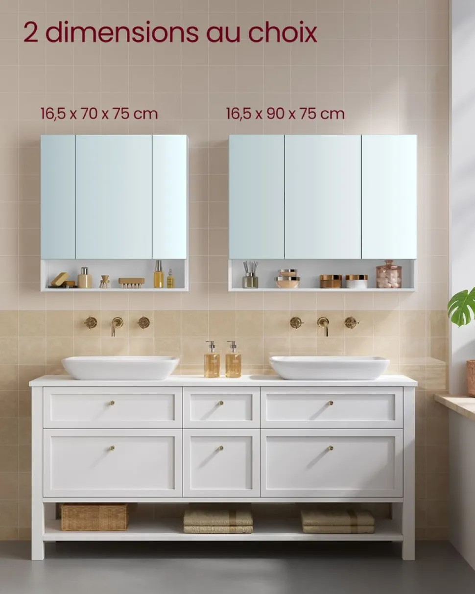 Best SONGMICS Miroir intégral 160 x 50 cm cadre en alliage d’aluminium noir d’encre