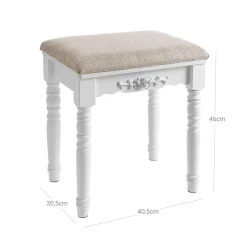 Clearance SONGMICS Miroir Mural avec LED et Serrure Surface Blanche + Doublure Grise Beige