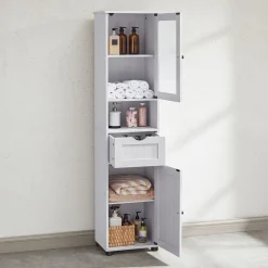Outlet SONGMICS Organisateur cosmétiques 2-en-1 blanc