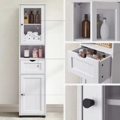 Outlet SONGMICS Organisateur cosmétiques 2-en-1 blanc