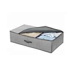 Fashion SONGMICS Panier à linge avec roulettes 110L noir et argent