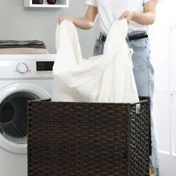 Store SONGMICS Panier à linge bambou marron