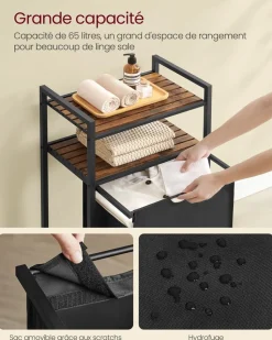 Cheap SONGMICS Panier à linge de 115 l en x pliable gris ardoise