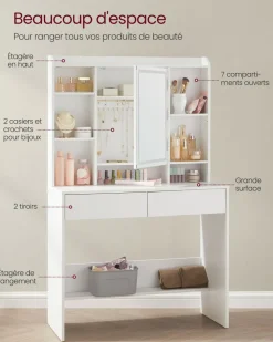 New SONGMICS Panier à linge double avec étagère grège mélangé et gris ardoise