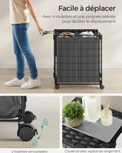 Online SONGMICS Panier à Linge Sale 110L