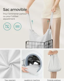 Online SONGMICS Panier à Linge Sale 90L