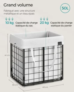 Online SONGMICS Panier à Linge Sale 90L