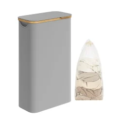 Best Sale SONGMICS Panier à linge sur roulettes 90L noir d'encre