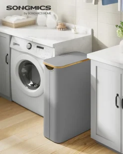 Best Sale SONGMICS Panier à linge sur roulettes 90L noir d'encre