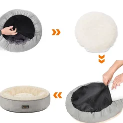 Clearance SONGMICS Panier donut gris clair