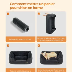 Fashion SONGMICS Panier pour chien 90 x 75 cm Gris