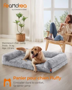 Fashion SONGMICS Panier pour chien XXL gris ombré