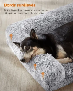 Fashion SONGMICS Panier pour chien XXL gris ombré