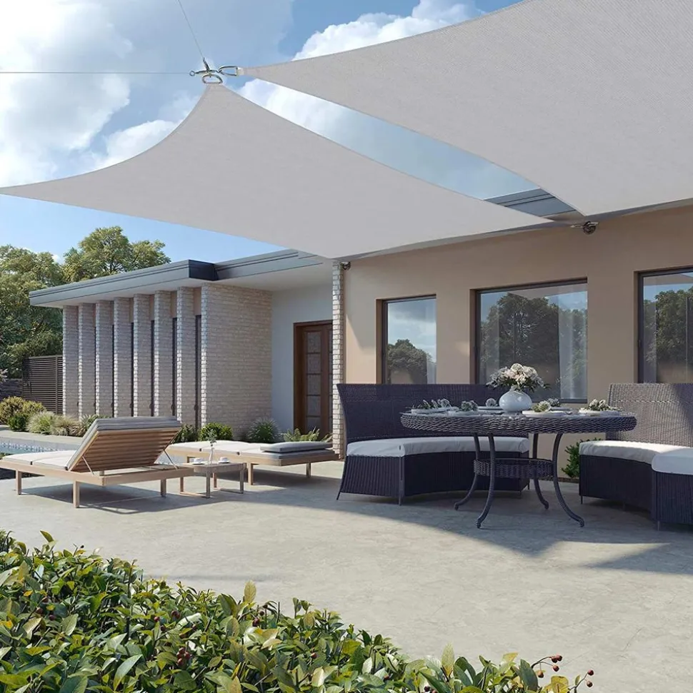 Cheap SONGMICS Parasol Ø 160 cm bleu blanc