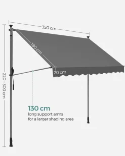 Flash Sale SONGMICS Parasol Ø2 m gris