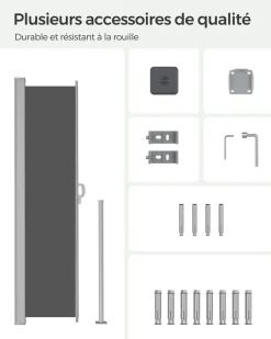 Store SONGMICS Parasol Ø3 m gris