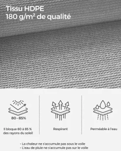 Shop SONGMICS Parasol 3 x 3 m gris