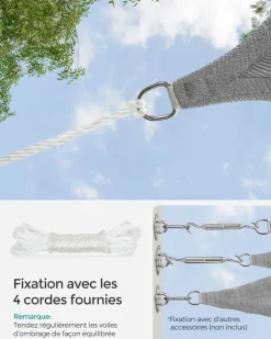 Shop SONGMICS Parasol 3 x 3 m gris