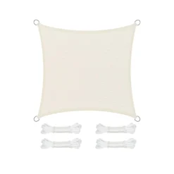 Clearance SONGMICS Parasol bois Ø2,7 m beige