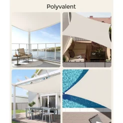 Clearance SONGMICS Parasol bois Ø2,7 m beige