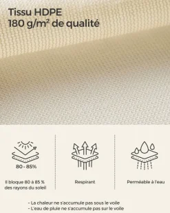 Online SONGMICS Parasol bois 2 x 1,25 m gris