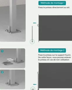 Discount SONGMICS Parasol de jardin 300 cm inclinable gris tourterelle