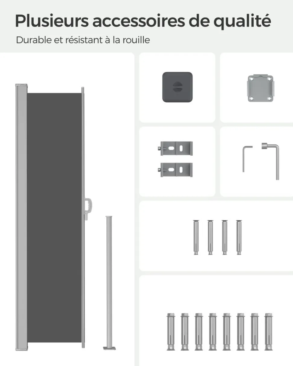 Discount SONGMICS Parasol de jardin 300 cm inclinable gris tourterelle