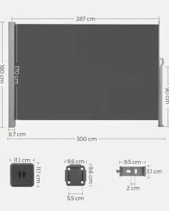 Flash Sale SONGMICS Parasol de jardin 270 x 270 cm inclinable gris tourterelle