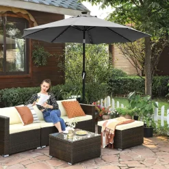 Shop SONGMICS Parasol LED Ø3 m gris