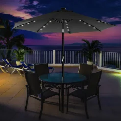 Shop SONGMICS Parasol LED Ø3 m gris