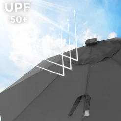 Shop SONGMICS Parasol LED Ø3 m gris