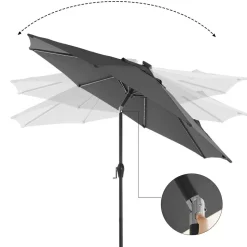 Shop SONGMICS Parasol LED Ø3 m gris