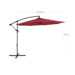 Flash Sale SONGMICS Parasol LED Ø2,7 m gris