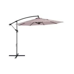 Flash Sale SONGMICS Parasol LED Ø2,7 m gris