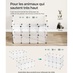 Fashion SONGMICS Parc enclos en plastique blanc