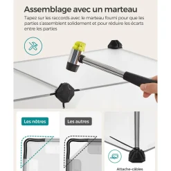 Fashion SONGMICS Parc enclos en plastique blanc