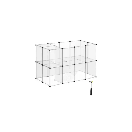Flash Sale SONGMICS Parc modulable pour cochon d'inde 143 x 73 x 91 cm transparent