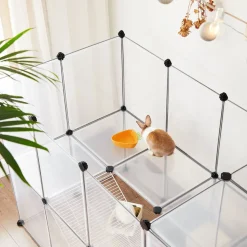 Flash Sale SONGMICS Parc modulable pour cochon d'inde 143 x 73 x 91 cm transparent