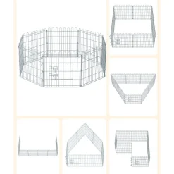 Cheap SONGMICS Parc pour chien  159 x 159 x 61 cm Argent