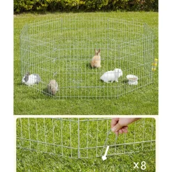 Cheap SONGMICS Parc pour chien  159 x 159 x 61 cm Argent