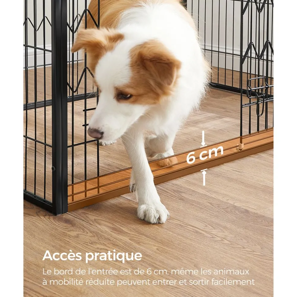 Store SONGMICS Parc pour chien 122 x 80 x 70 cm Noir