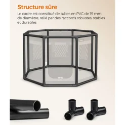 Outlet SONGMICS Parc pour chien octogonale 72 x 72 x 43 cm gris clair foncé Gris Foncé + Gris Clair