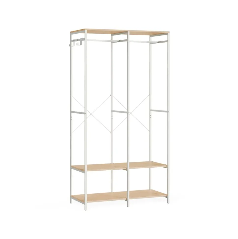 New SONGMICS Penderie 2 tiroirs et 4 étagères Marron Rustique