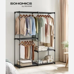 Clearance SONGMICS Penderie tissu gris