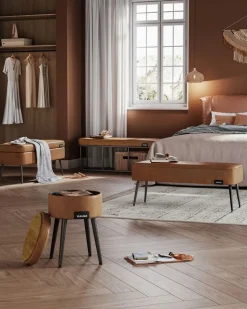 Cheap SONGMICS Petit tabouret de rangement pliable PU 31 x 41 x 31 cm noir d’encre