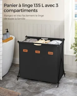 Hot SONGMICS Petit étendoir à linge 44 x 101 x 54 cm en métal blanc nuage