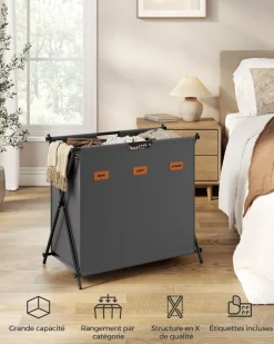 Hot SONGMICS Petit étendoir à linge 44 x 101 x 54 cm en métal blanc nuage