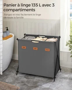 Hot SONGMICS Petit étendoir à linge 44 x 101 x 54 cm en métal blanc nuage