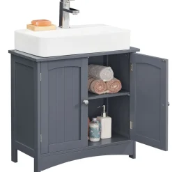 Store SONGMICS Placard 2 portes gris